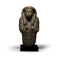 Egyptian Yellow and Black Serpentine Hieroglyphic Shabti
