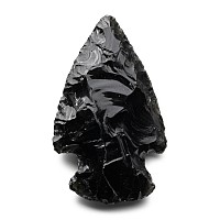 North American Stone Age Obsidian Brewerton Side Notch Point