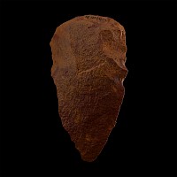 Large Stone Age Red Quatzite Pointed Handaxe