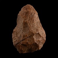 Large Stone Age Orange Quatzite Acheulean Cordate Handaxe