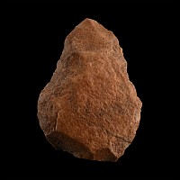 Large Stone Age Orange Quatzite Acheulean Cordate Handaxe