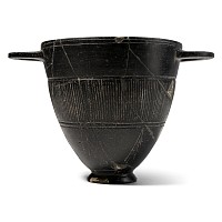 Etruscan Bucchero Terracotta Skyphos
