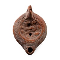 Roman Buffware Oil Lamp with Bird
