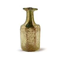 Byzantine Mould-Blown Octagonal Green Glass Jug