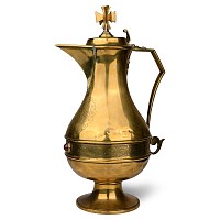 Large Brass Ecclesiastical Jug with IHS