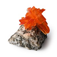 Vivid Orange Synthetic Arcanite Crystal Display Specimen