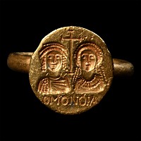 Byzantine Gold Marriage Ring with Inscription