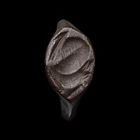 Greek Silver Ring with a Seated Ibex