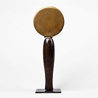 Egyptian Bronze Mirror with Wooden Handle