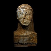 Celtic Limestone Bust of a Bearded Man