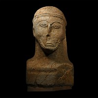 Celtic Limestone Bust of a Bearded Man