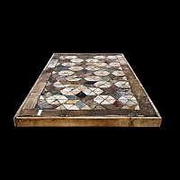 Large Roman Coloured Marble Table Top Formed from a Section of Tessellated Pavement