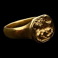 Post Medieval Signet Ring with a Galloping Stag