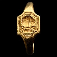 Post Medieval Gold Signet Ring with a Wheat Sheaf