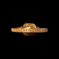 Post Medieval Gold Mourning Ring with Skull