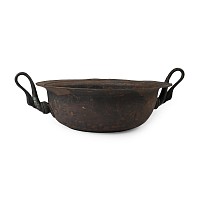 Post Medieval Bronze Bowl with Swan-Necked Handles