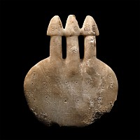 Rare Western Asiatic Three-Headed Kultepe Disc-Shaped Idol