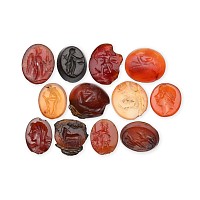 Large Roman Carnelian and Other Gemstone Collection