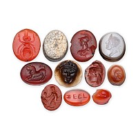 Large Roman Carnelian and Other Gemstone Collection