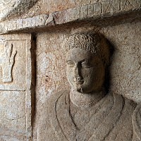 Monumental Roman Marble Funerary Stele to Senator Apellinarius and Kallisti