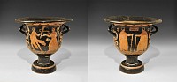 Greek Apulian Blackware Bell Krater