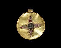 Anglo-Saxon Gold and Garnet Disc Pendant