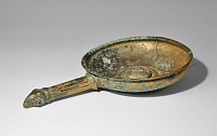 Roman Bronze Patera with Ram's Head Handle