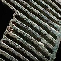 Monumental Egyptian Bronze Atef Crown Feather From a Life-Sized Statue
