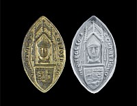 Medieval Bronze Armorial Vesica Seal Matrix