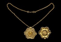 Byzantine Heavy Gold Coin Pendant with Chain