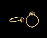 Medieval Clasped-Hands Ring with Clasped Amethyst