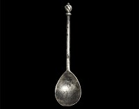 Post Medieval Silver Writhen Knop Finial Miniature Spoon