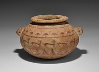 Egyptian Polychrome Two-Handled Vessel