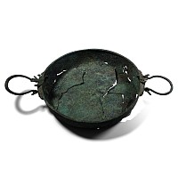 Greek Archaic Bronze Phiale with Handles