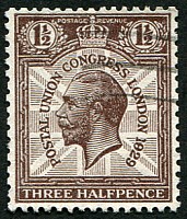 PUC 1 1/2d SG 436 VARIETY, '1829' FOR '1929' VFU