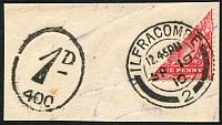 1d SG 219 'BI-SECTED' ON PIECE, VFU