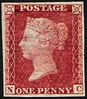 1865 ROYAL REPRINT 1d (Pl.66 'NC')