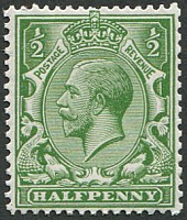 1/2d SG 354 VARIETY, 'DEEP BRIGHT YELLOW-GREEN' U/M