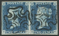 2d Pl.1 'STEEL-BLUE' PAIR 'EF- EG' VFU