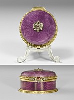 Post Medieval Gilt Enamelled Box by Armfeldt, Fabergé Workmaster