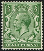 1/2d SG 351 'Green' U/M