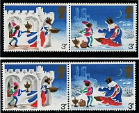 1973 Xmas 3p SG 945/46 MULTIPLE 'COLOUR SHIFT'