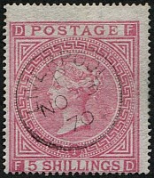 5/- SG 127 Pl. 1 'PALE-ROSE' SUPERB USED