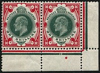 1/- SG 314 'DATE CUT' CORNER PAIR