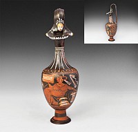Greek Apulian Ceramic Red Figure Oinochoe