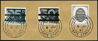 1982 25p, 50p SG D97/98 + 'POACHED EGG' TESTING STAMP