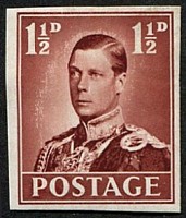 1936 K.E.VIII 'ACCESSION' ESSAY 1 1/2d IMPERF IN 'BROWN'