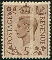 1937 5d SG 469 'DRY PRINT VARIETY'