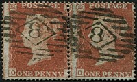 1d SG 16b 'ARCHER PERF' Pl.93 'OJ-OK' PAIR VFU