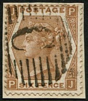 6d SG 122, Pl.11 'DEEP CHESTNUT' 'C' (CONSTANTINOPLE)